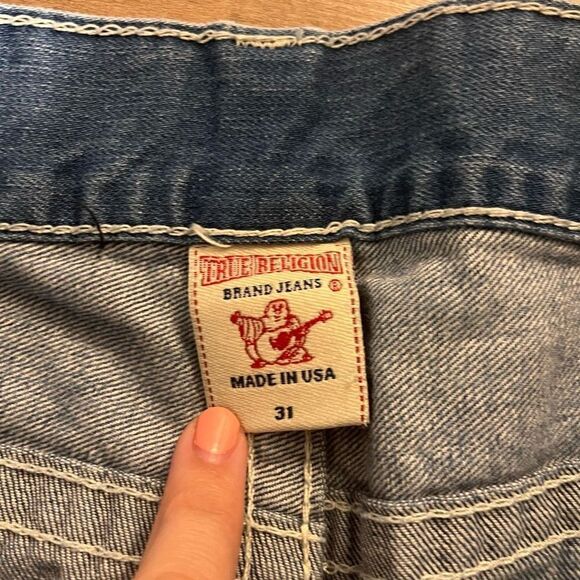 True Religion Light Blue Wash Denim Jeans Men 31 x27 - Picture 4 of 6